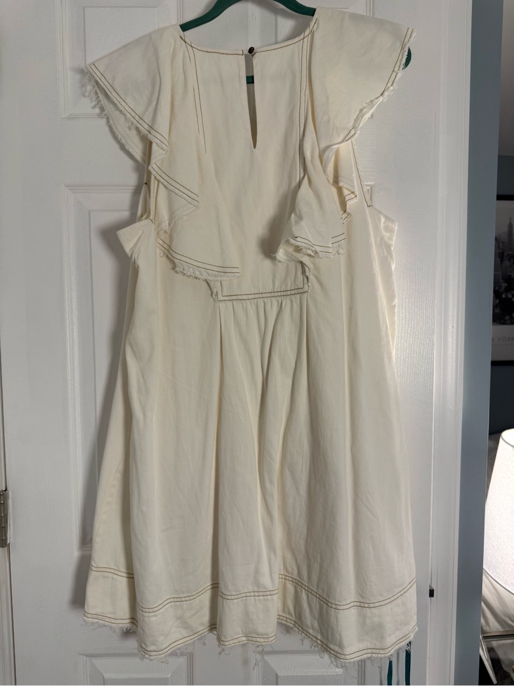 Pilcro V-Neck Ruffle Linen Mini Dress - Picture 12 of 12